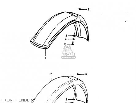 FRONT FENDER - RM125 1979 1980 (N T) USA (E03)