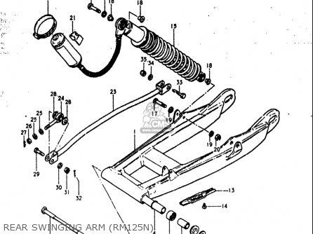 REAR SWINGING ARM (RM125N) - RM125 1979 1980 (N T) USA (E03)