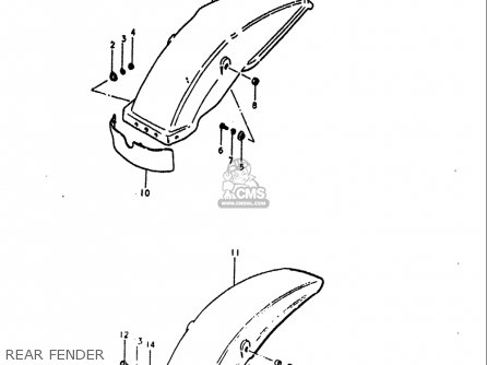 REAR FENDER - RM125 1979 1980 (N T) USA (E03)
