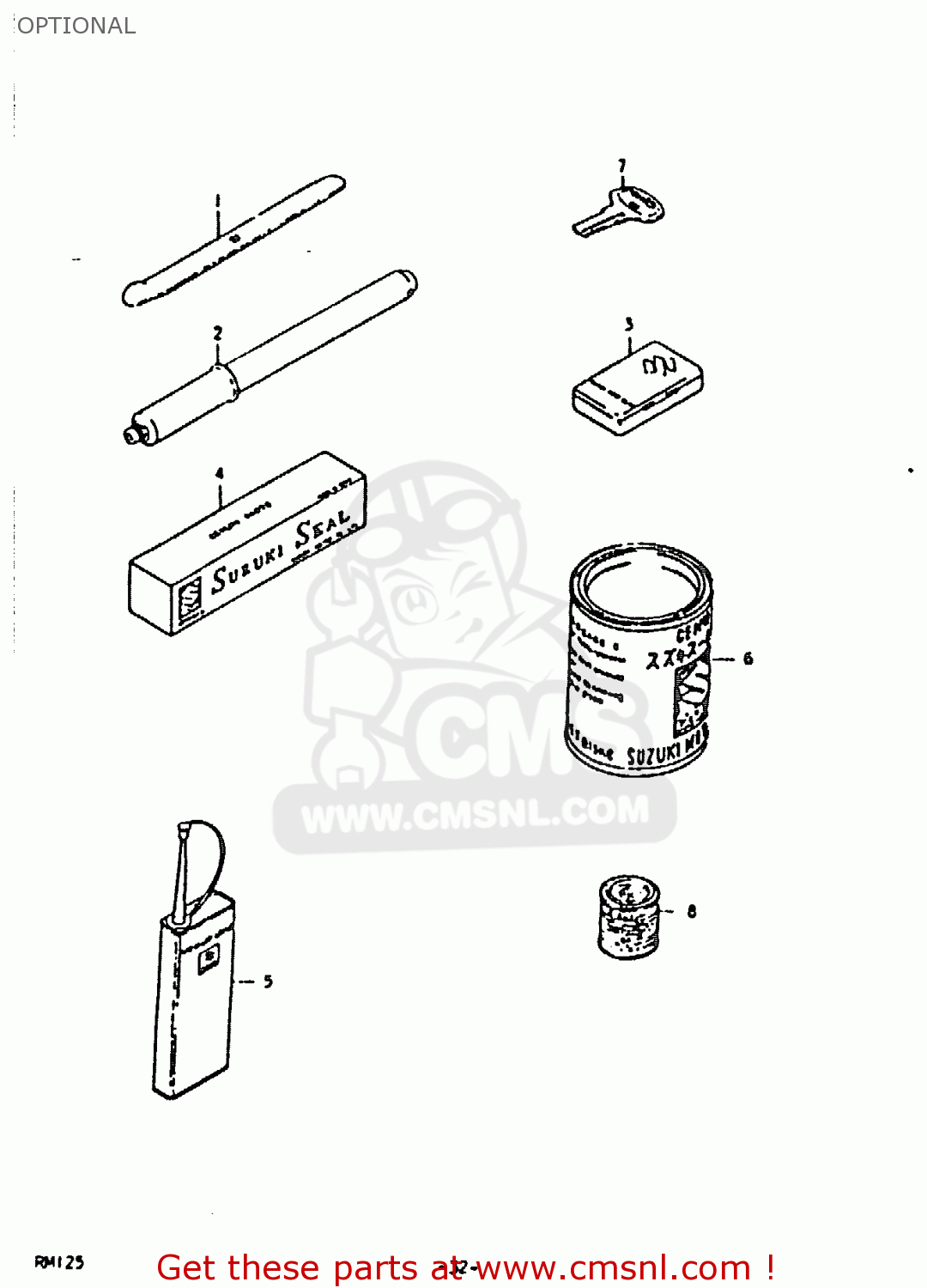 Suzuki RM125 1980 (T) OPTIONAL - buy original OPTIONAL spares online