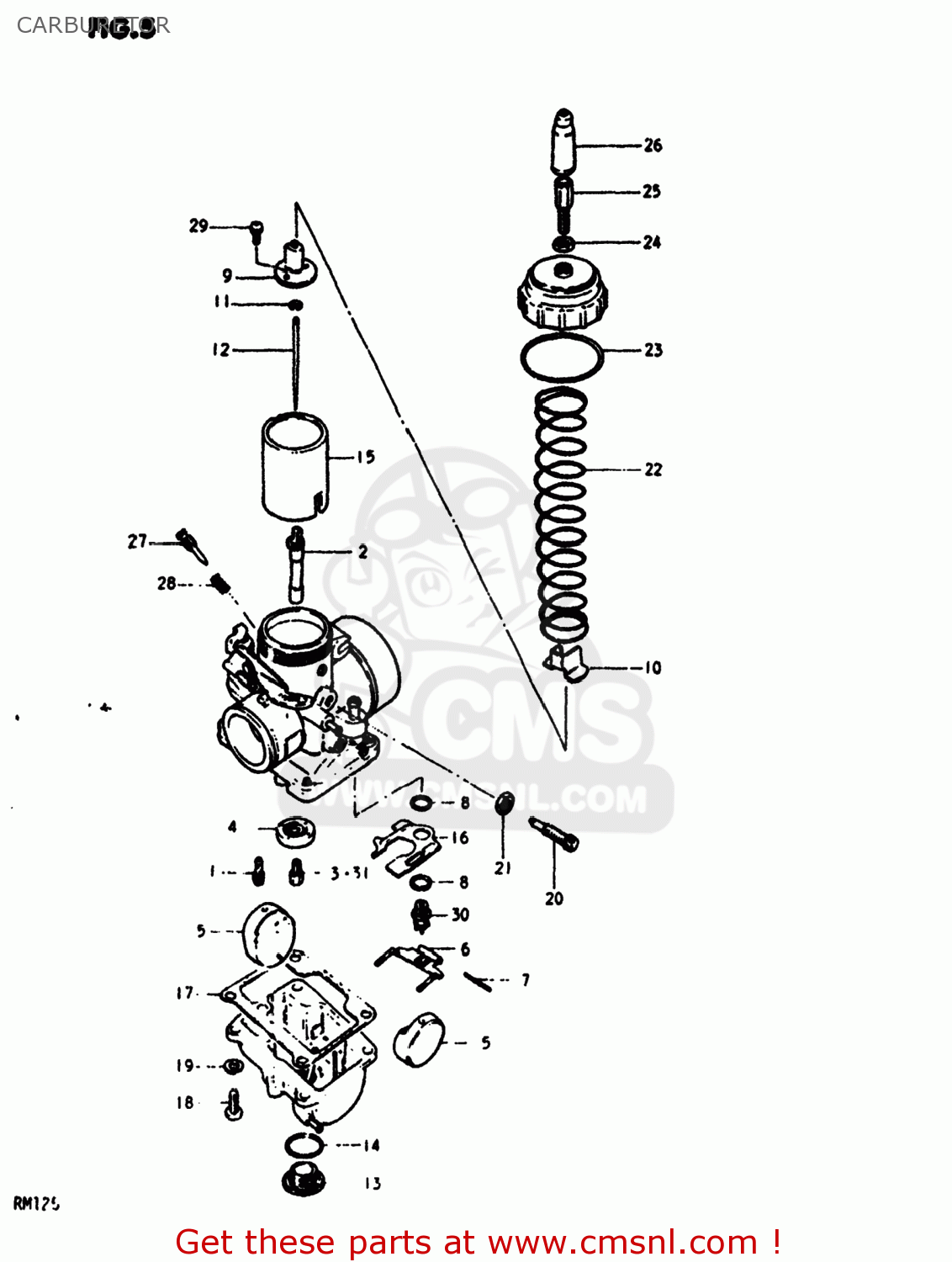 CARBURETOR RM125 1980 (T) USA (E03)