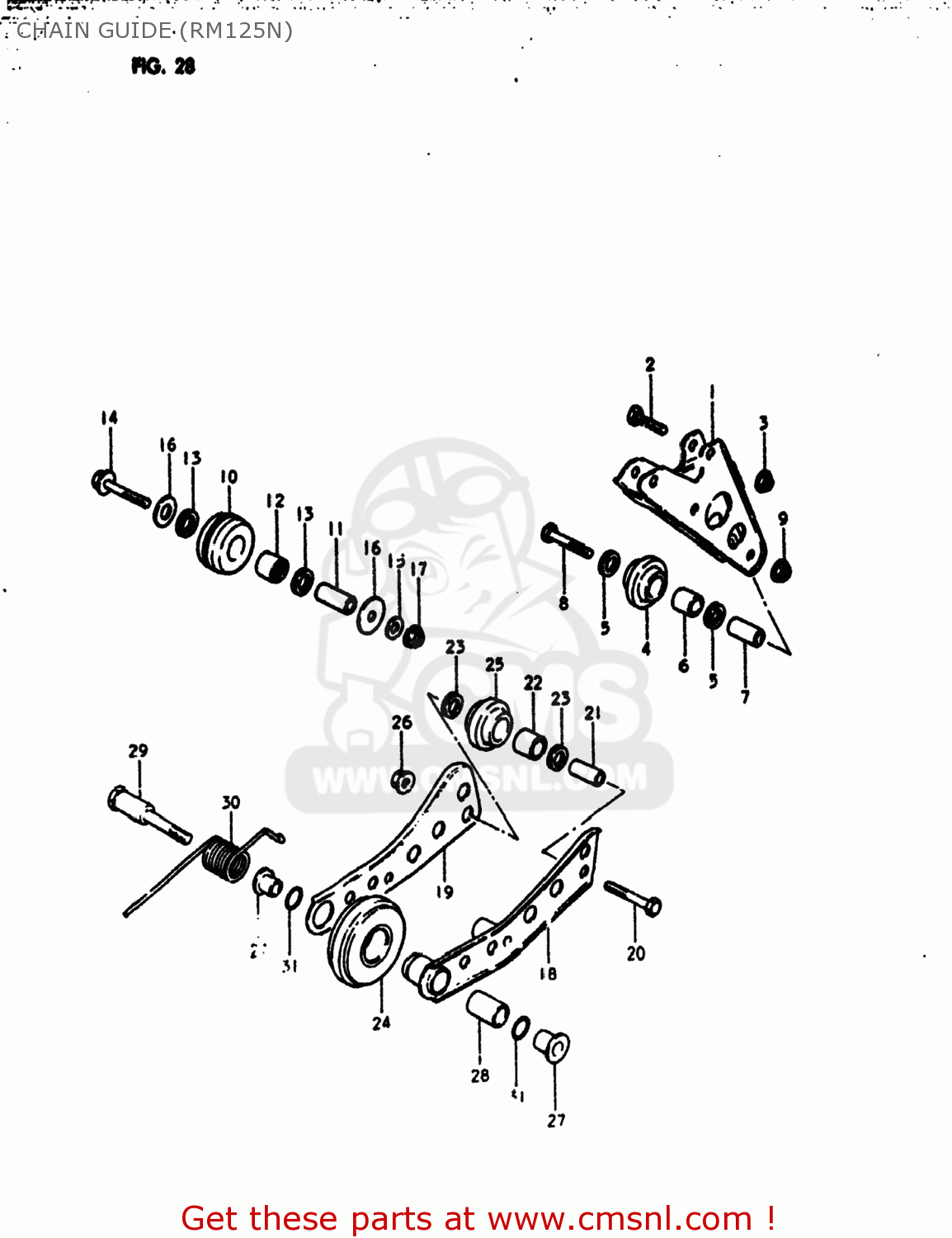 CHAIN GUIDE (RM125N) RM125 1980 (T) USA (E03)