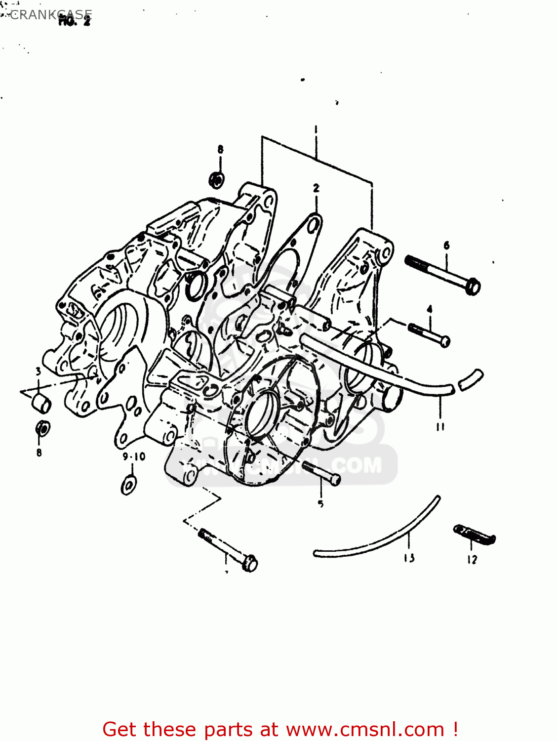 CRANKCASE RM125 1980 (T) USA (E03)