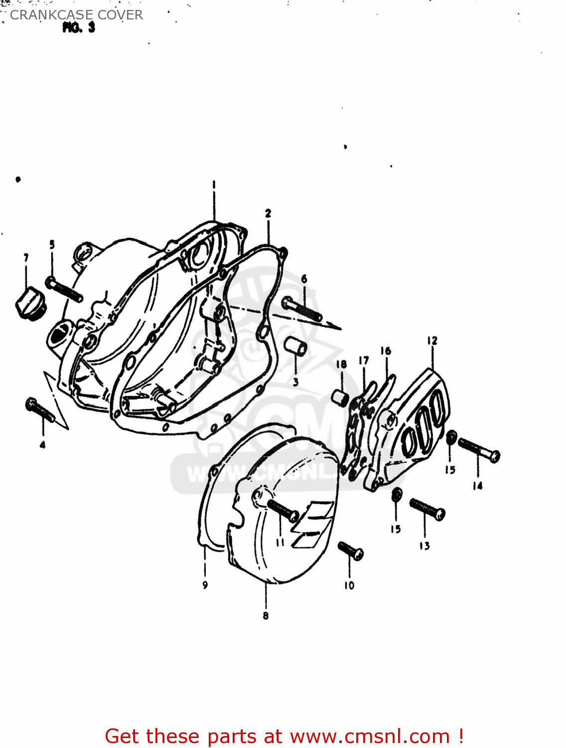 CRANKCASE COVER RM125 1980 (T) USA (E03)