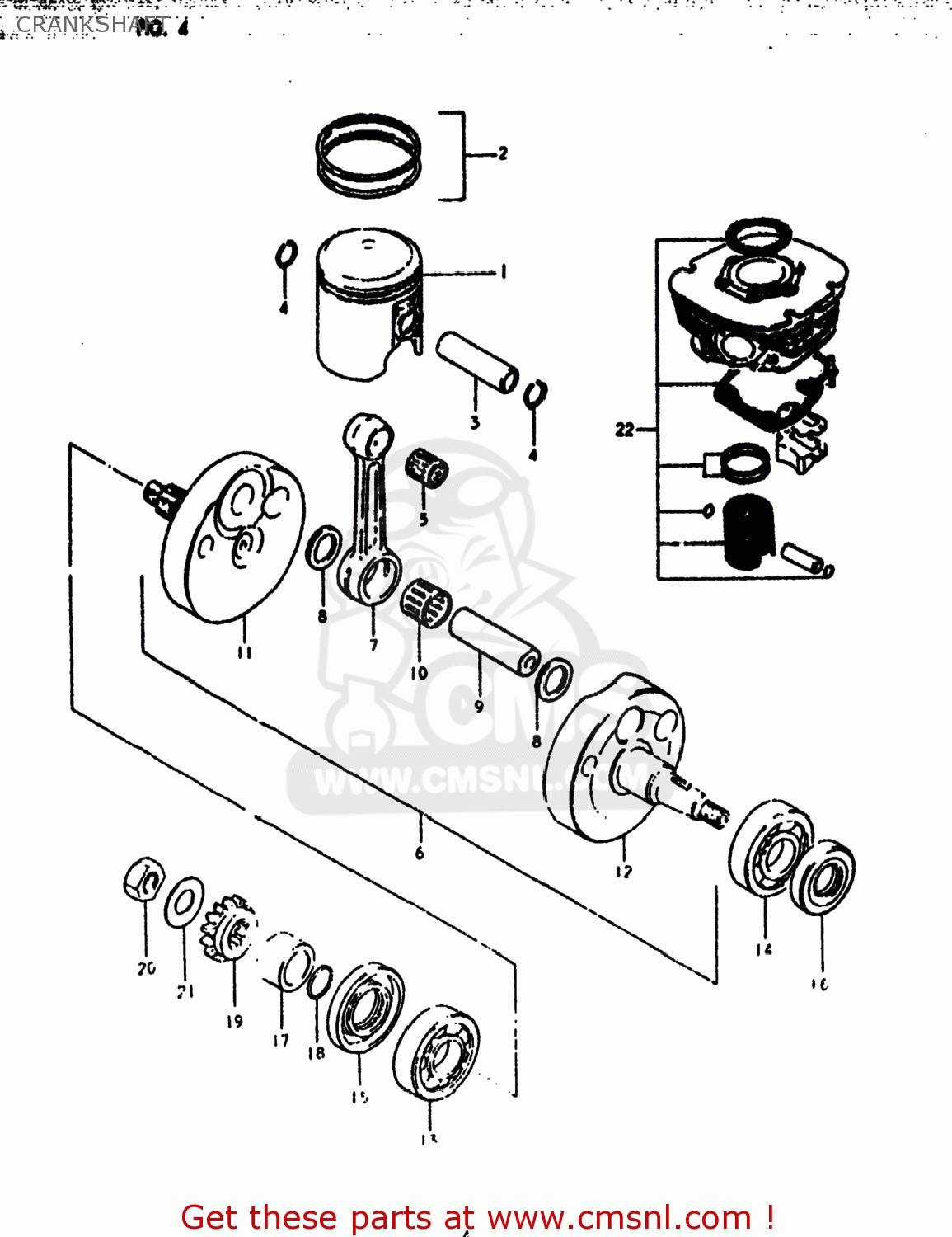 CRANKSHAFT RM125 1980 (T) USA (E03)