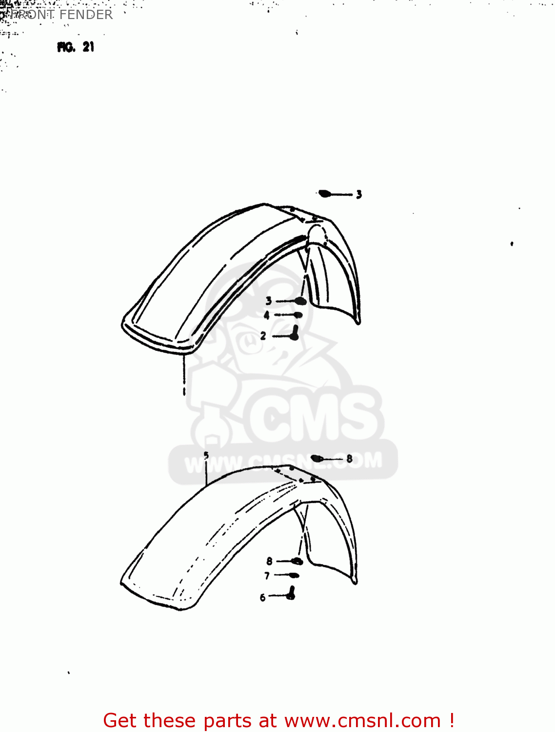 FRONT FENDER RM125 1980 (T) USA (E03)
