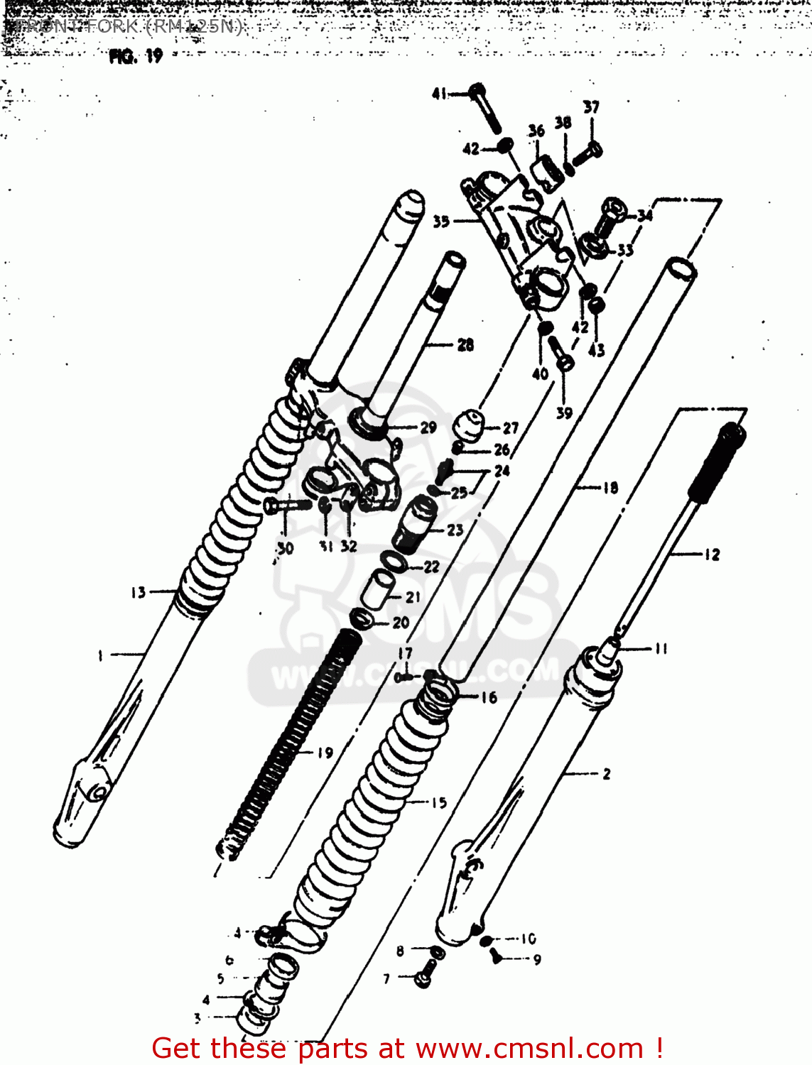 FRONT FORK (RM125N) RM125 1980 (T) USA (E03)
