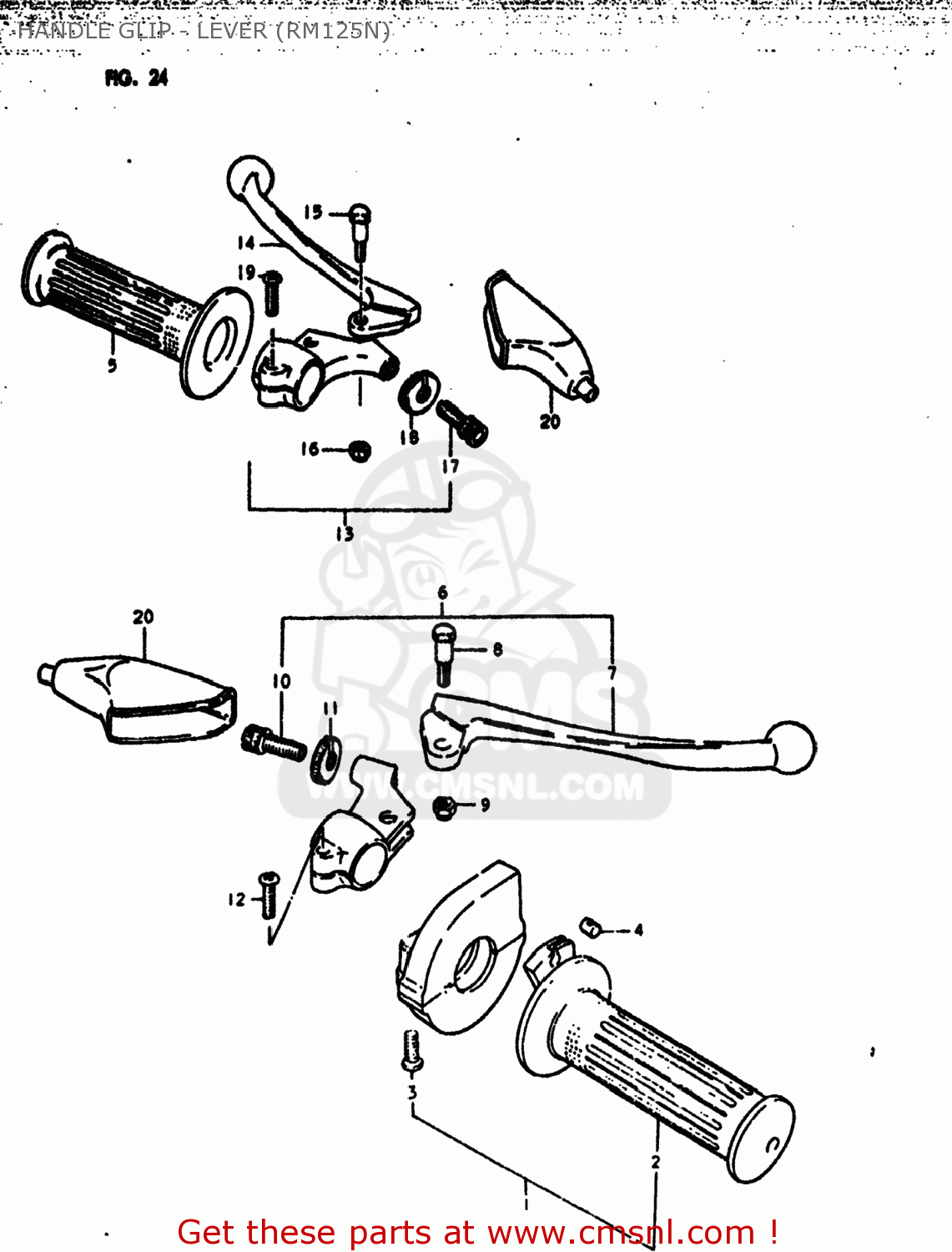 HANDLE GLIP - LEVER (RM125N) RM125 1980 (T) USA (E03)