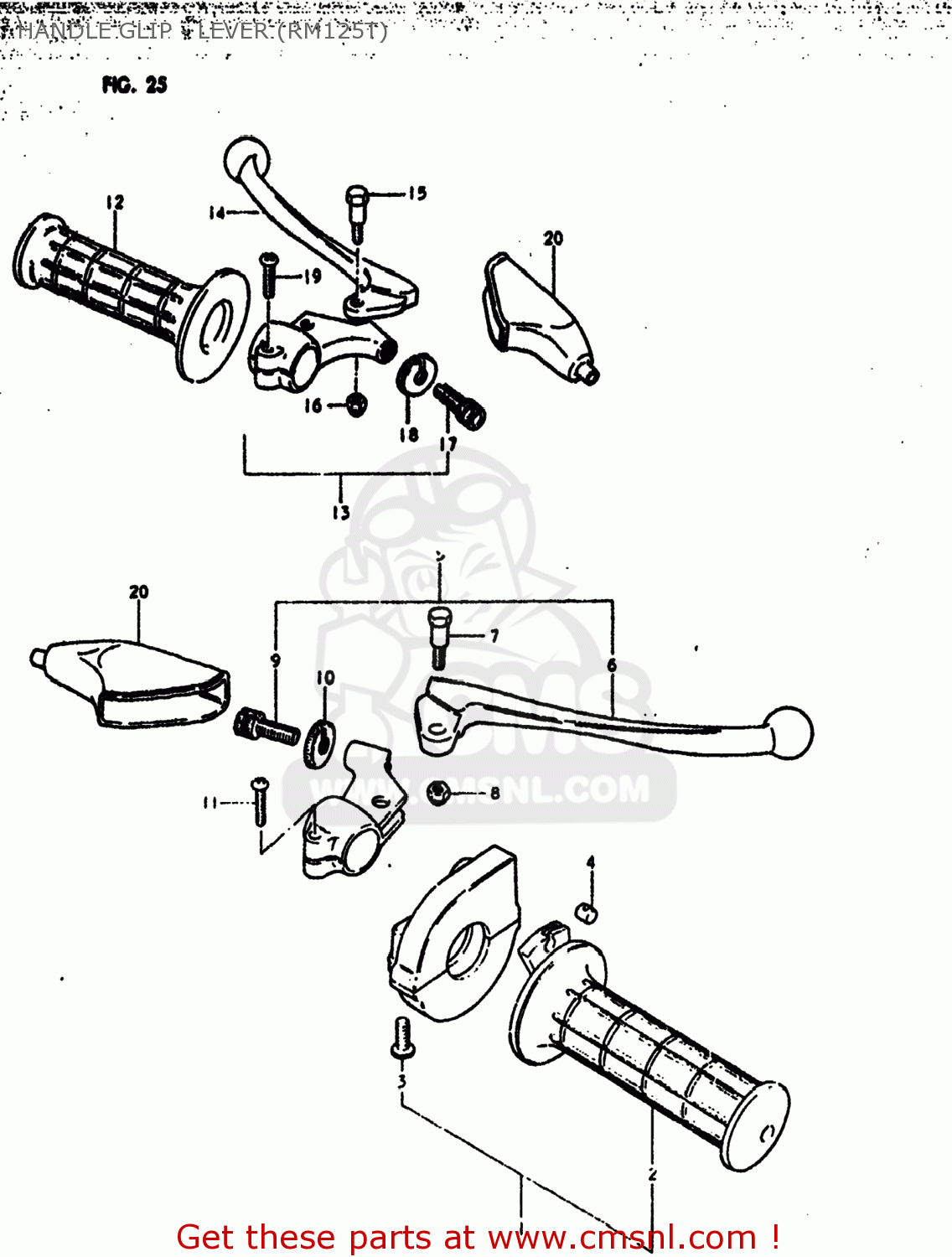 HANDLE GLIP - LEVER (RM125T) RM125 1980 (T) USA (E03)