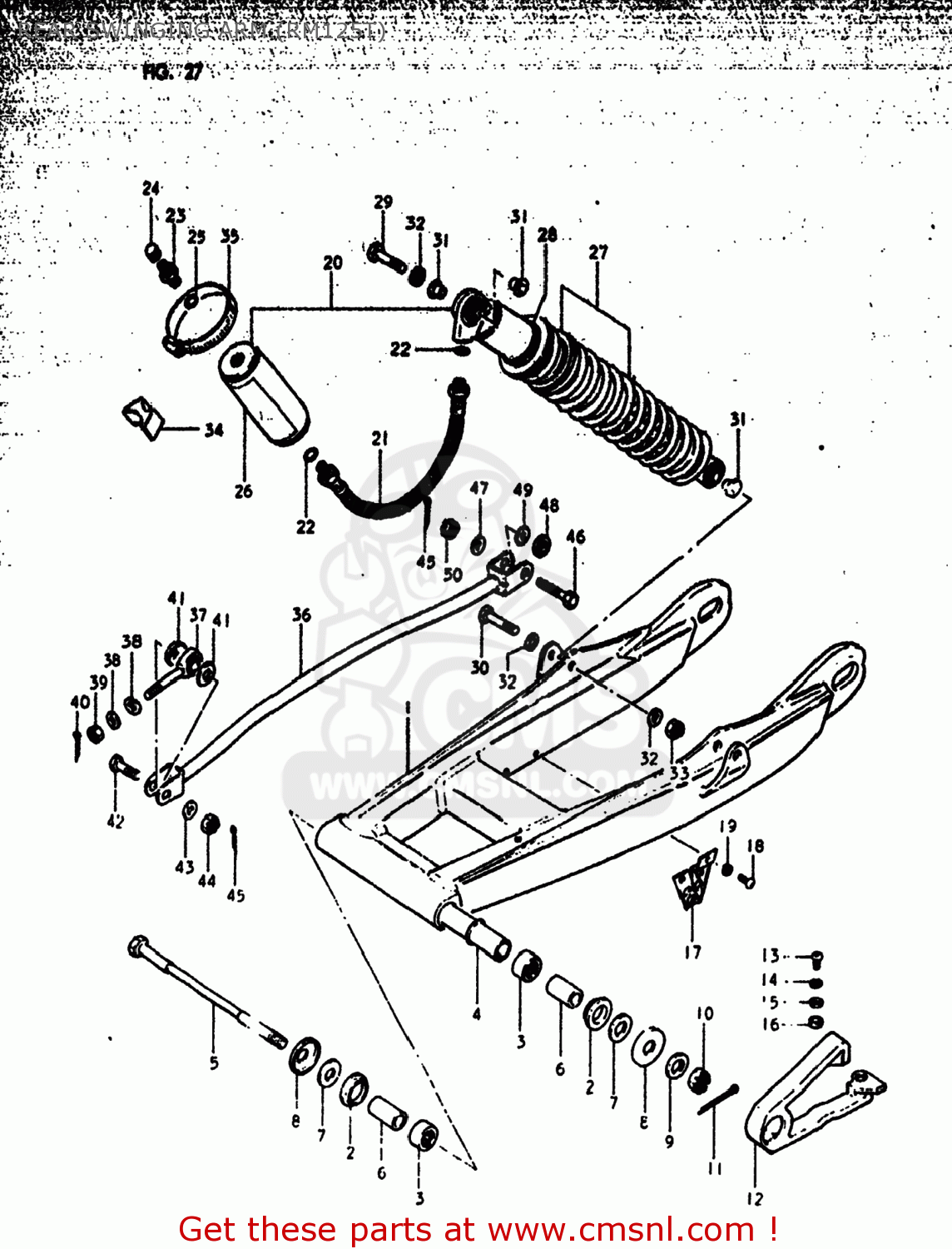 REAR SWINGING ARM (RM125T) RM125 1980 (T) USA (E03)