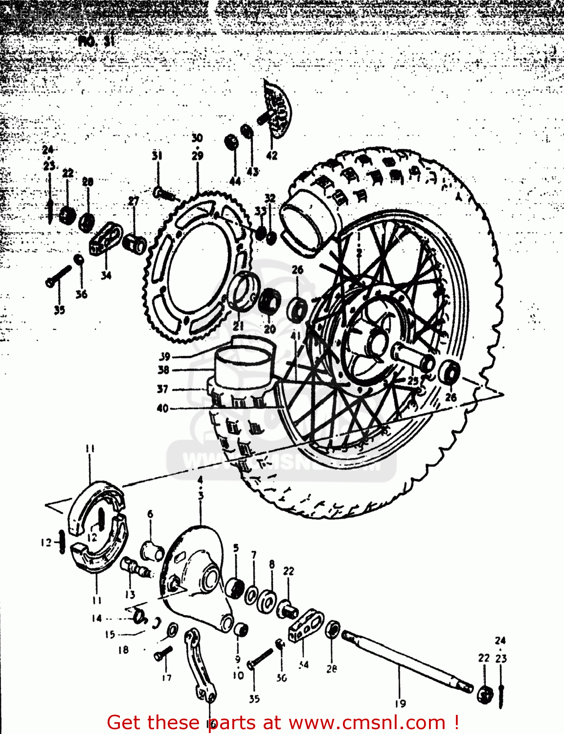REAR WHEEL RM125 1980 (T) USA (E03)