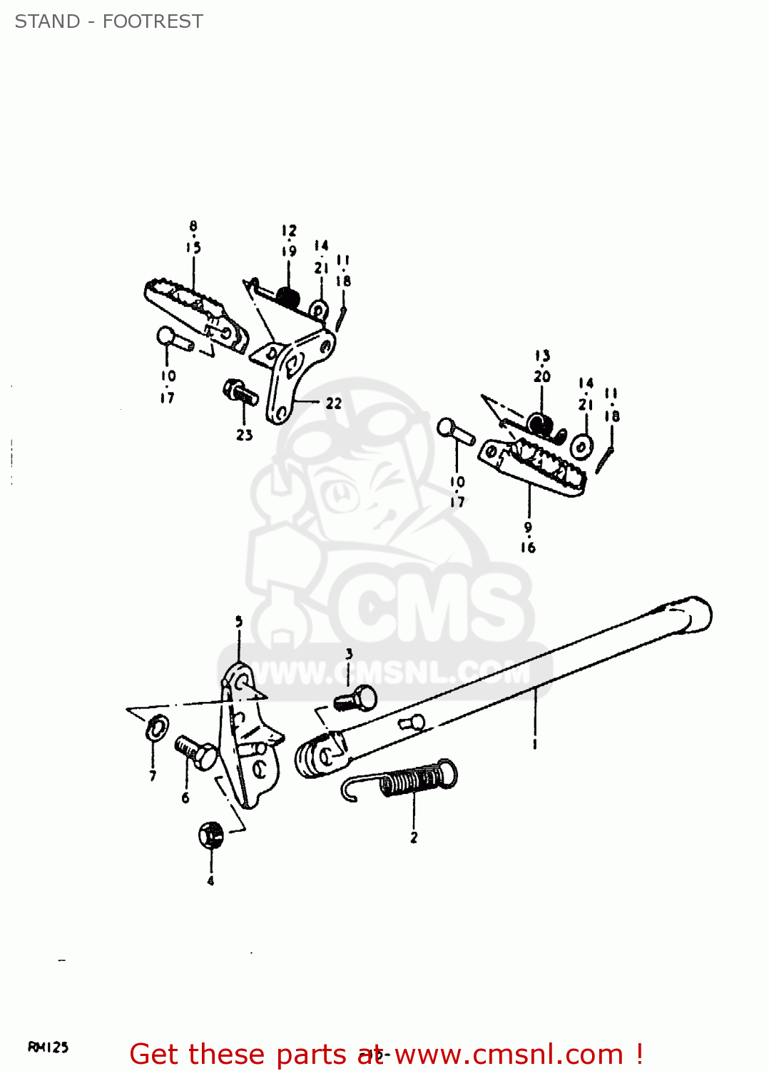 STAND - FOOTREST RM125 1980 (T)