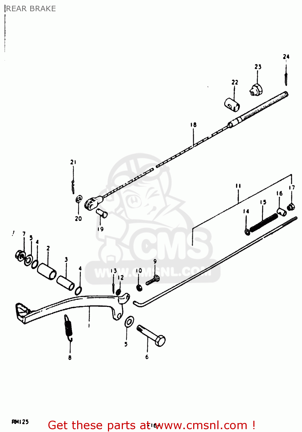 REAR BRAKE RM125 1980 (T)