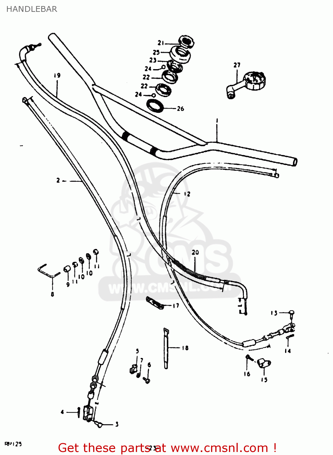 HANDLEBAR RM125 1980 (T)
