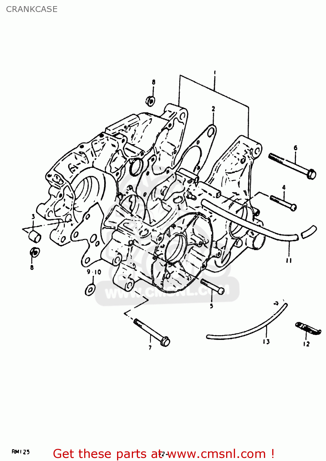 CRANKCASE RM125 1980 (T)