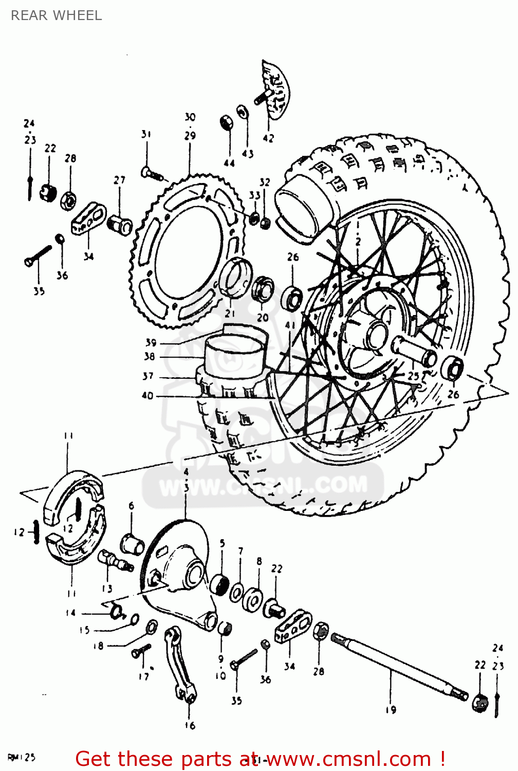 REAR WHEEL RM125 1980 (T)