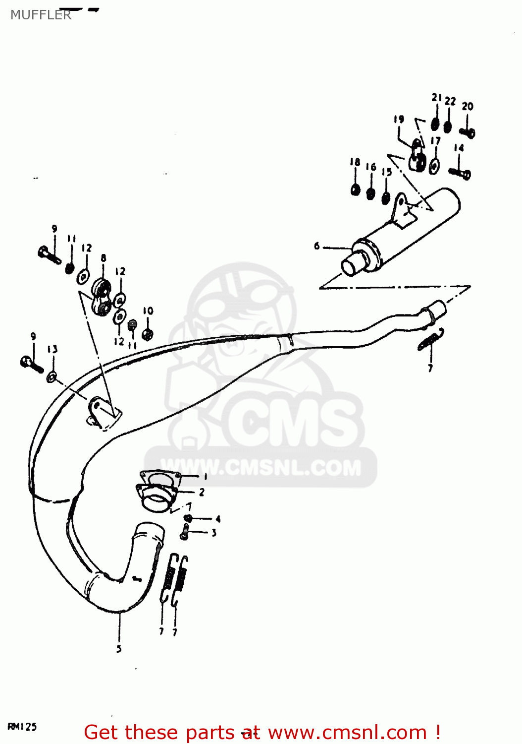 MUFFLER RM125 1980 (T)