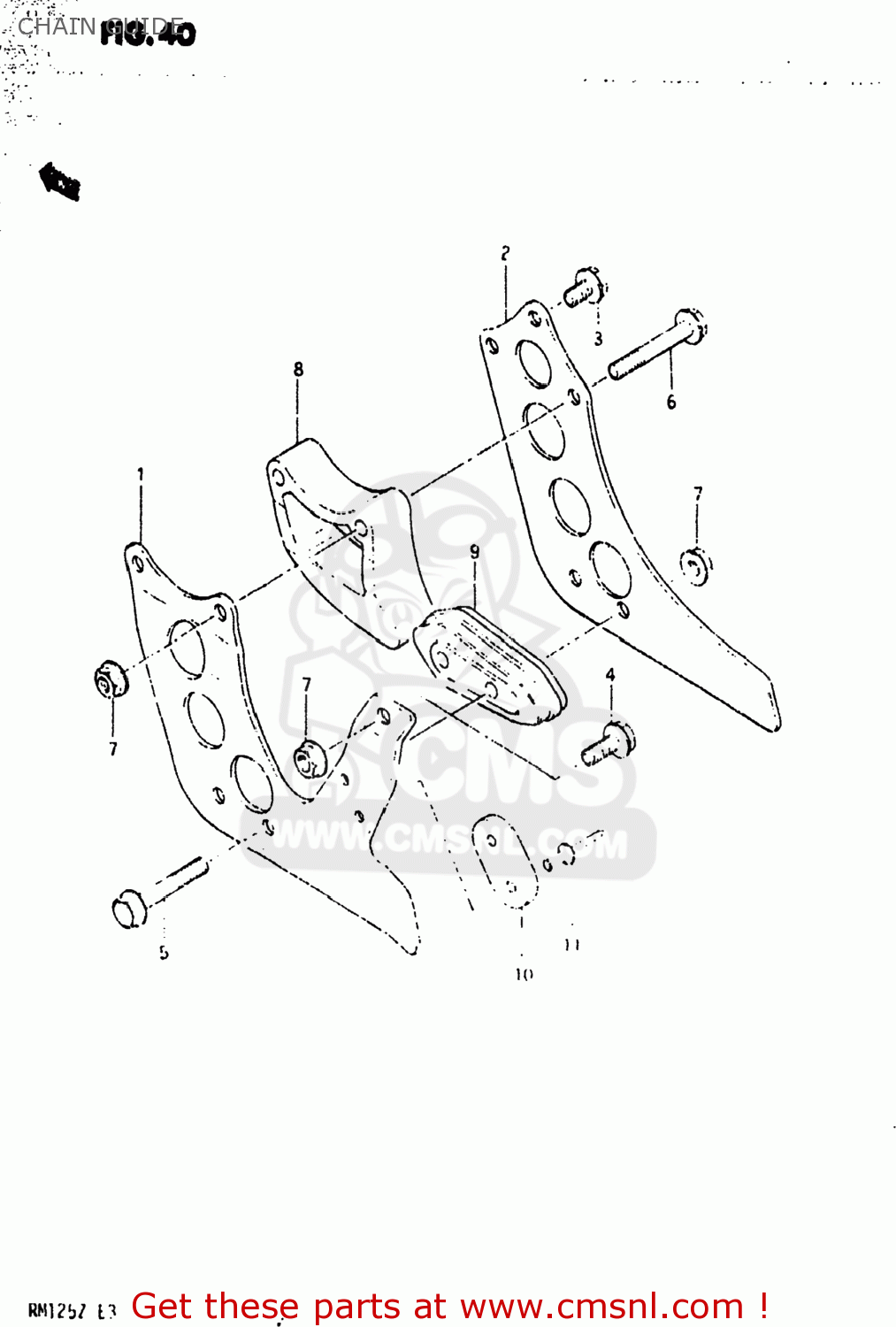 CHAIN GUIDE RM125 1981 (X) USA (E03)