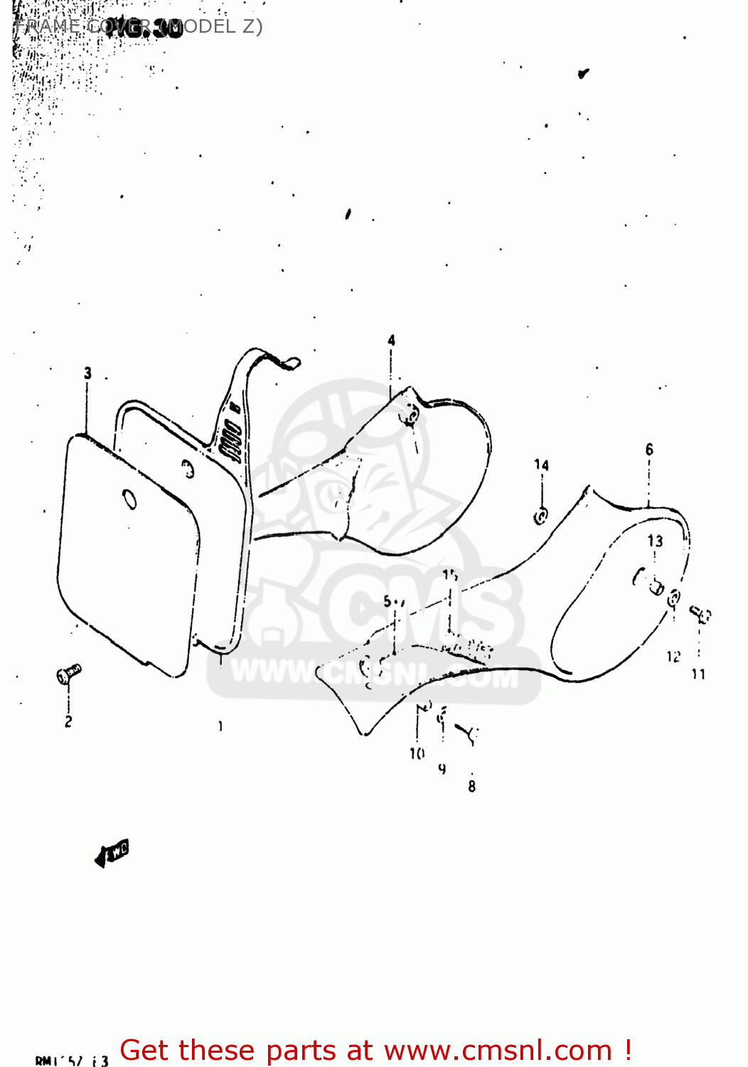 FRAME COVER (MODEL Z) RM125 1981 (X) USA (E03)