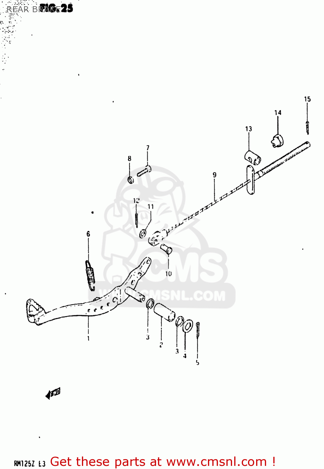REAR BRAKE RM125 1981 (X) USA (E03)