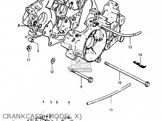 CRANKCASE (MODEL X) - RM125 1981 (X) USA (E03)