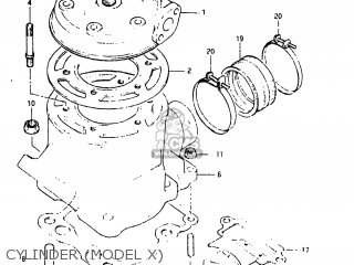 CYLINDER (MODEL X) - RM125 1981 (X) USA (E03)