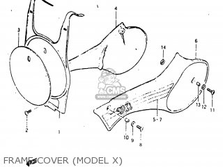 FRAME COVER (MODEL X) - RM125 1981 (X) USA (E03)