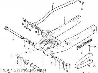 REAR SWINGING ARM - RM125 1981 (X) USA (E03)