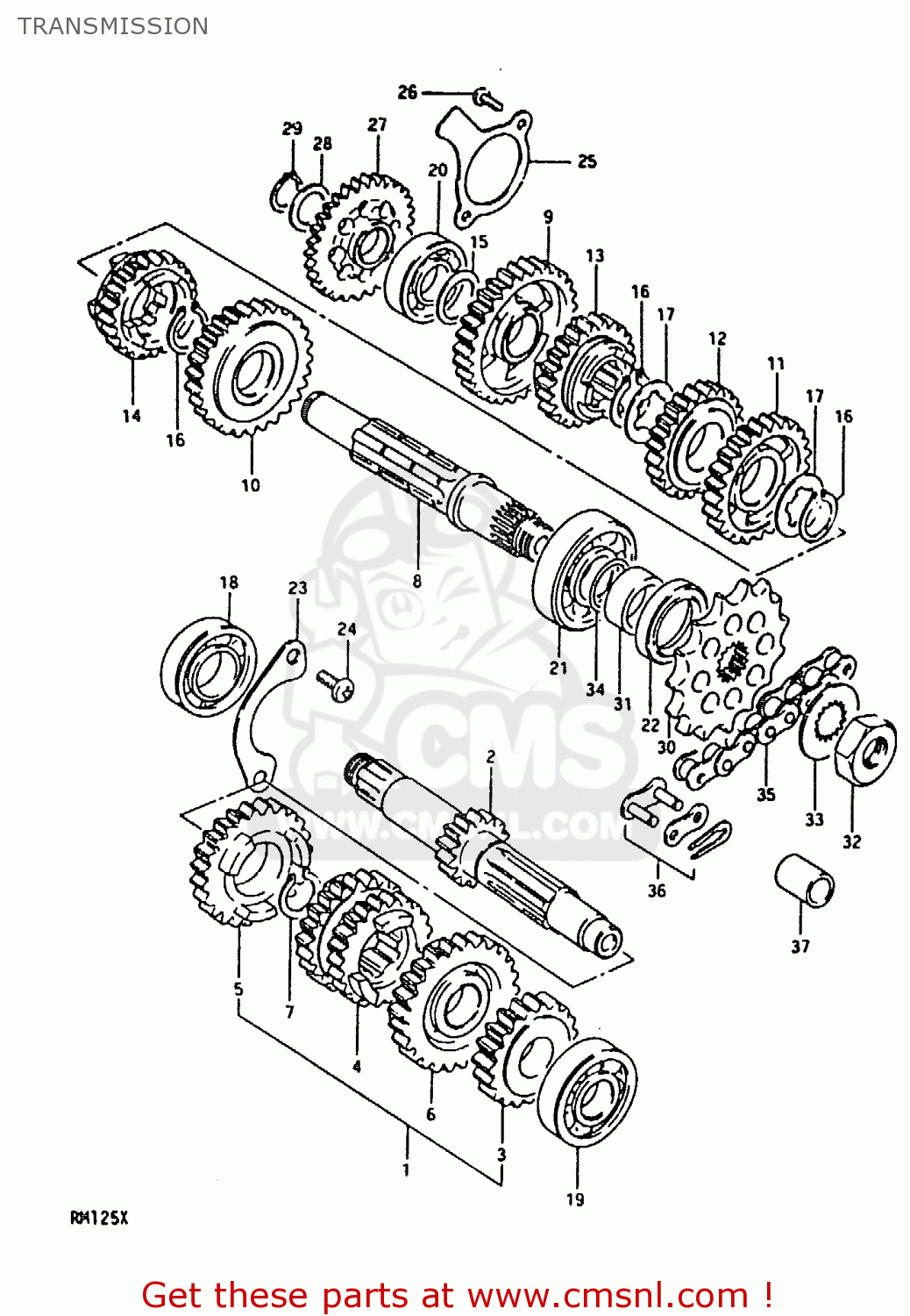TRANSMISSION RM125 1981 (X)