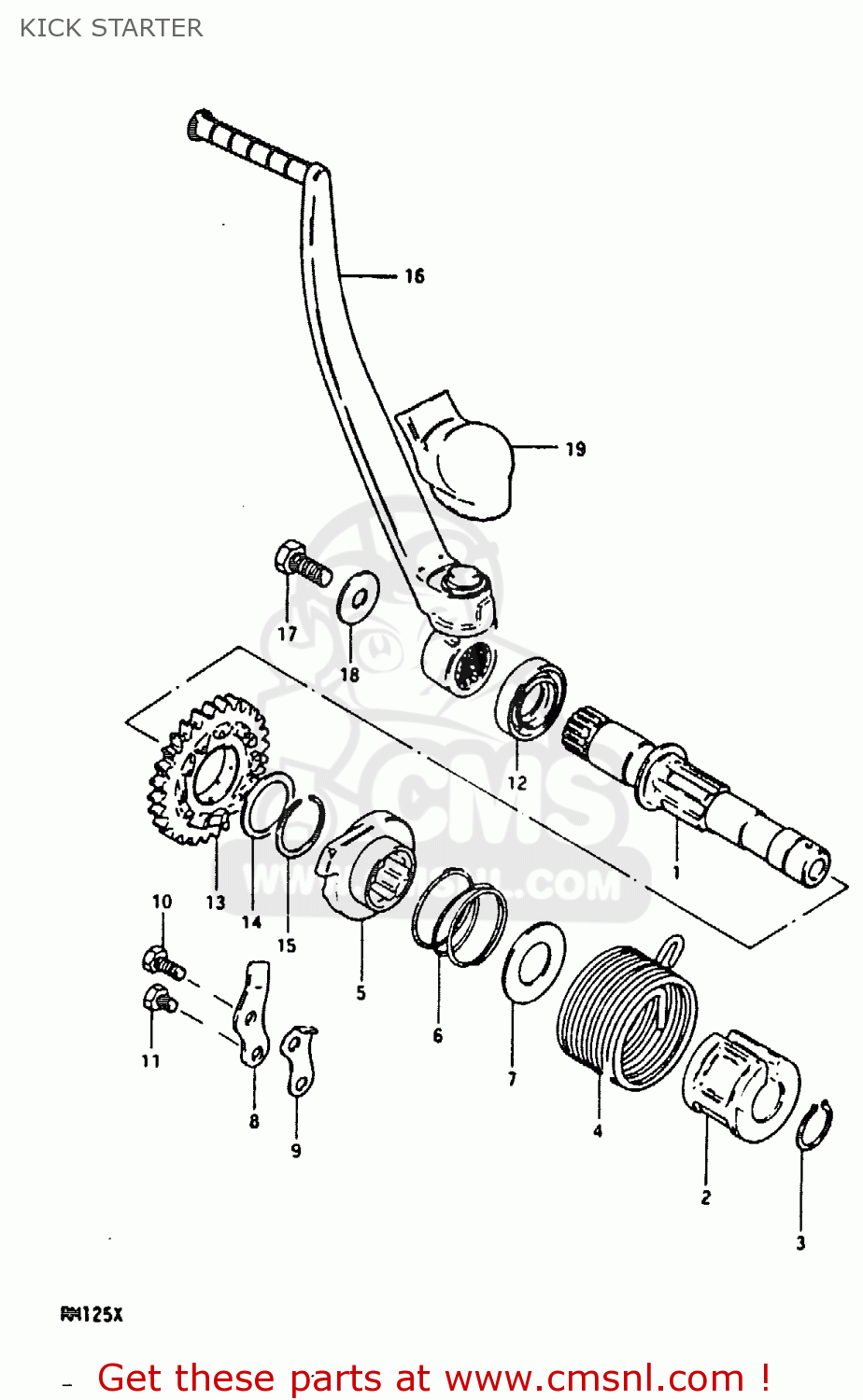 KICK STARTER RM125 1981 (X)