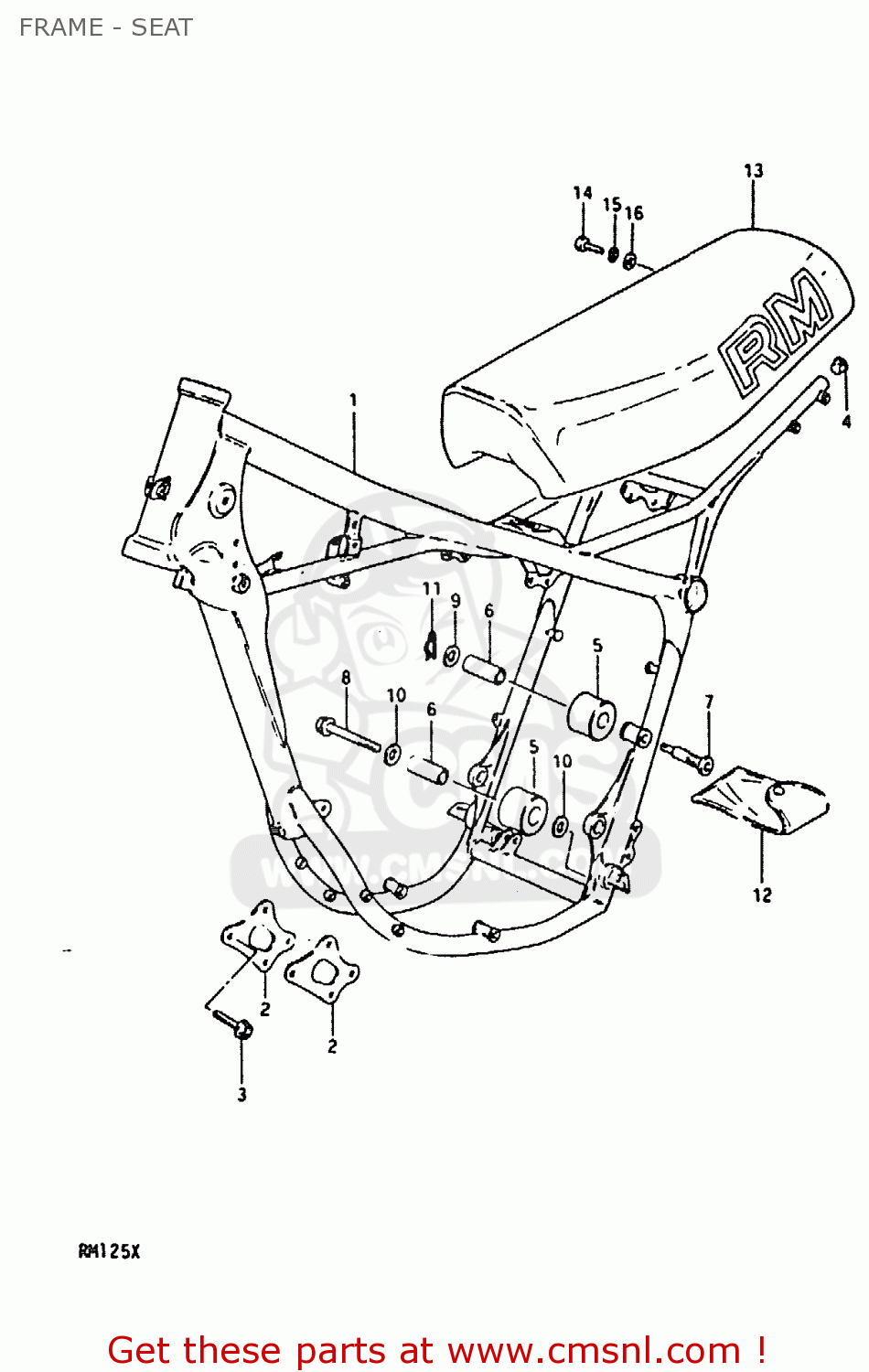 FRAME - SEAT RM125 1981 (X)