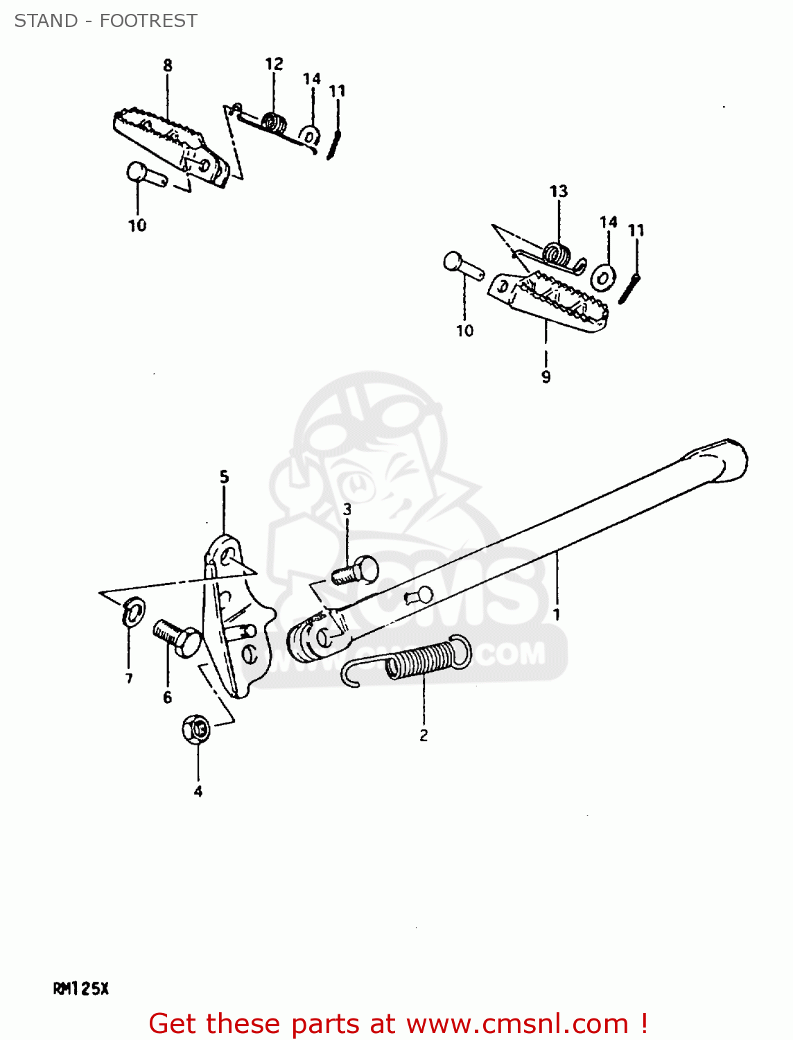 STAND - FOOTREST RM125 1981 (X)