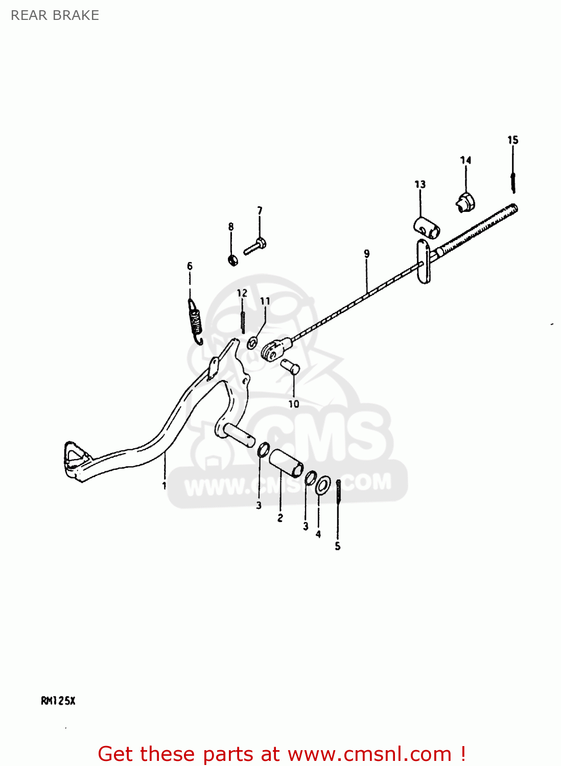 REAR BRAKE RM125 1981 (X)