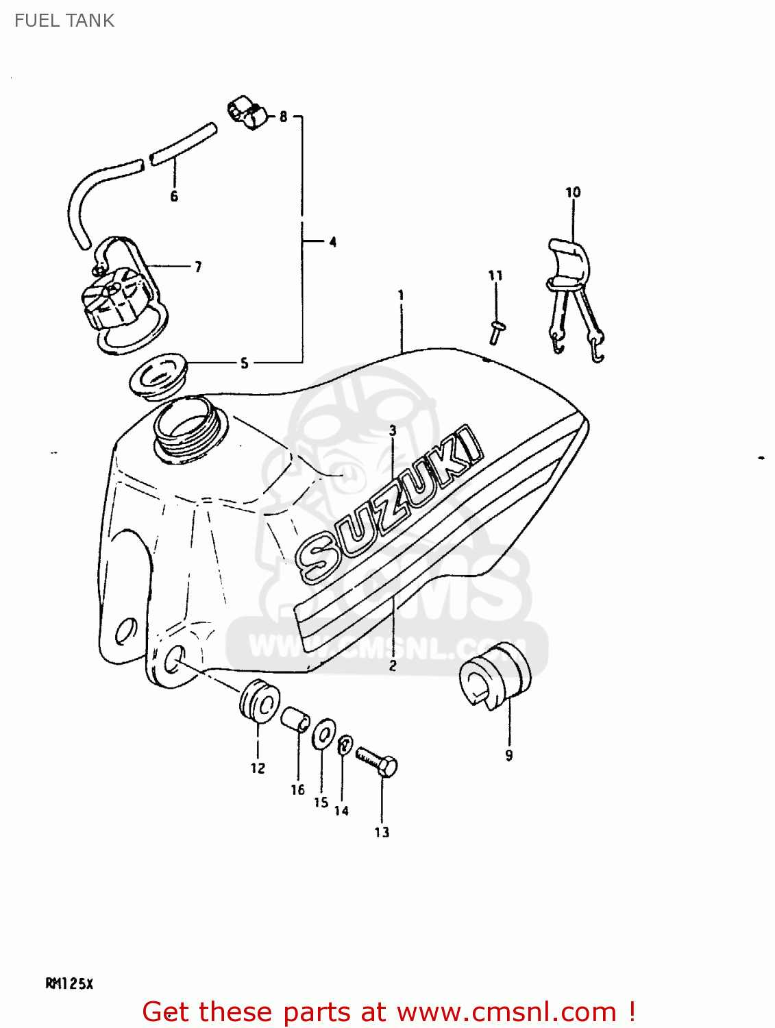 FUEL TANK RM125 1981 (X)