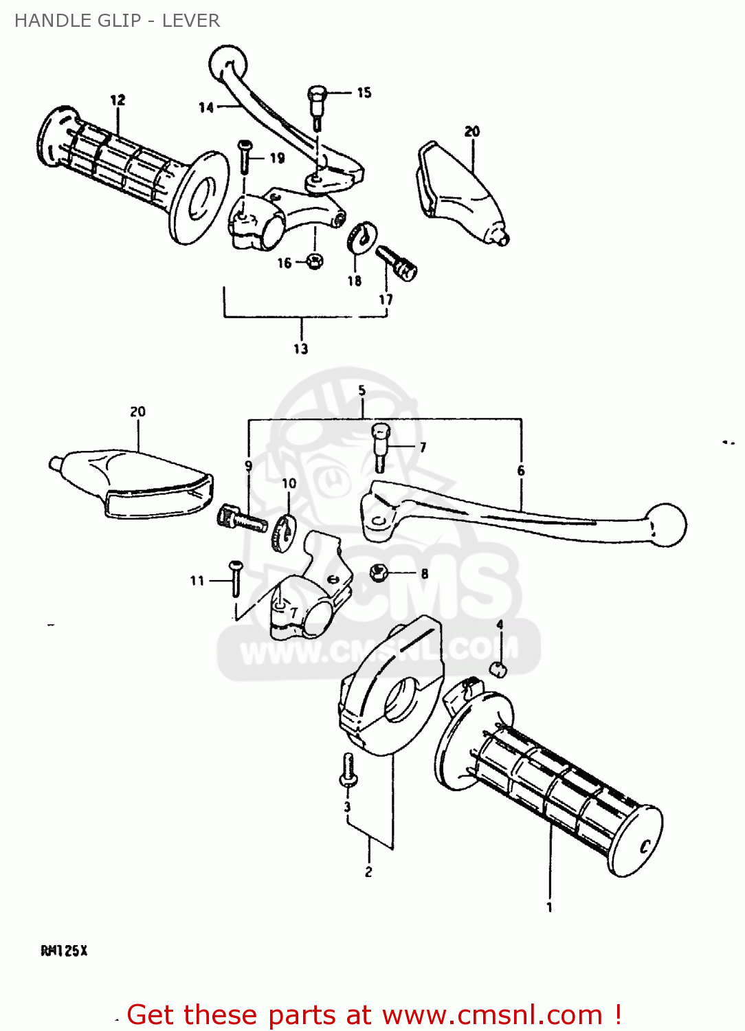 HANDLE GLIP - LEVER RM125 1981 (X)