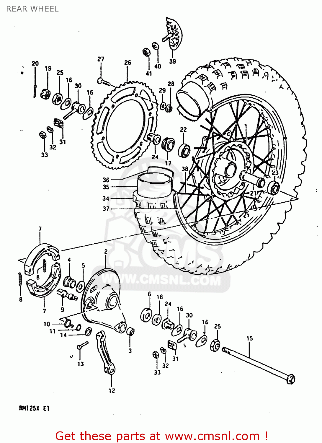 REAR WHEEL RM125 1981 (X)
