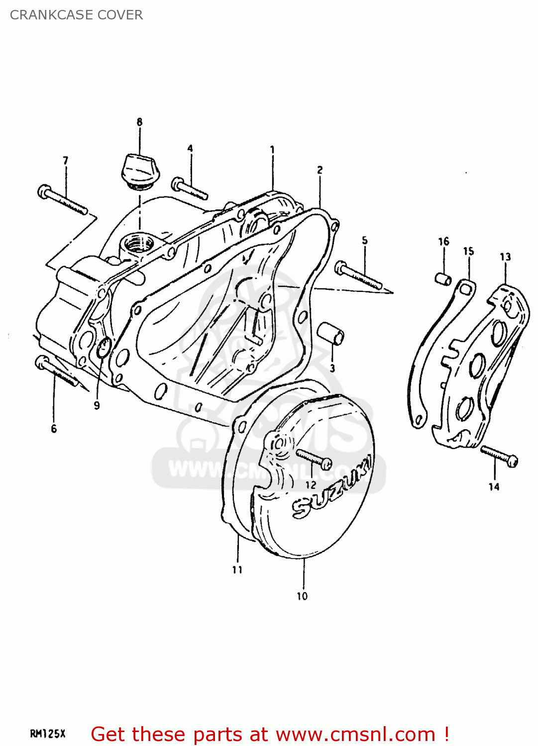 CRANKCASE COVER RM125 1981 (X)