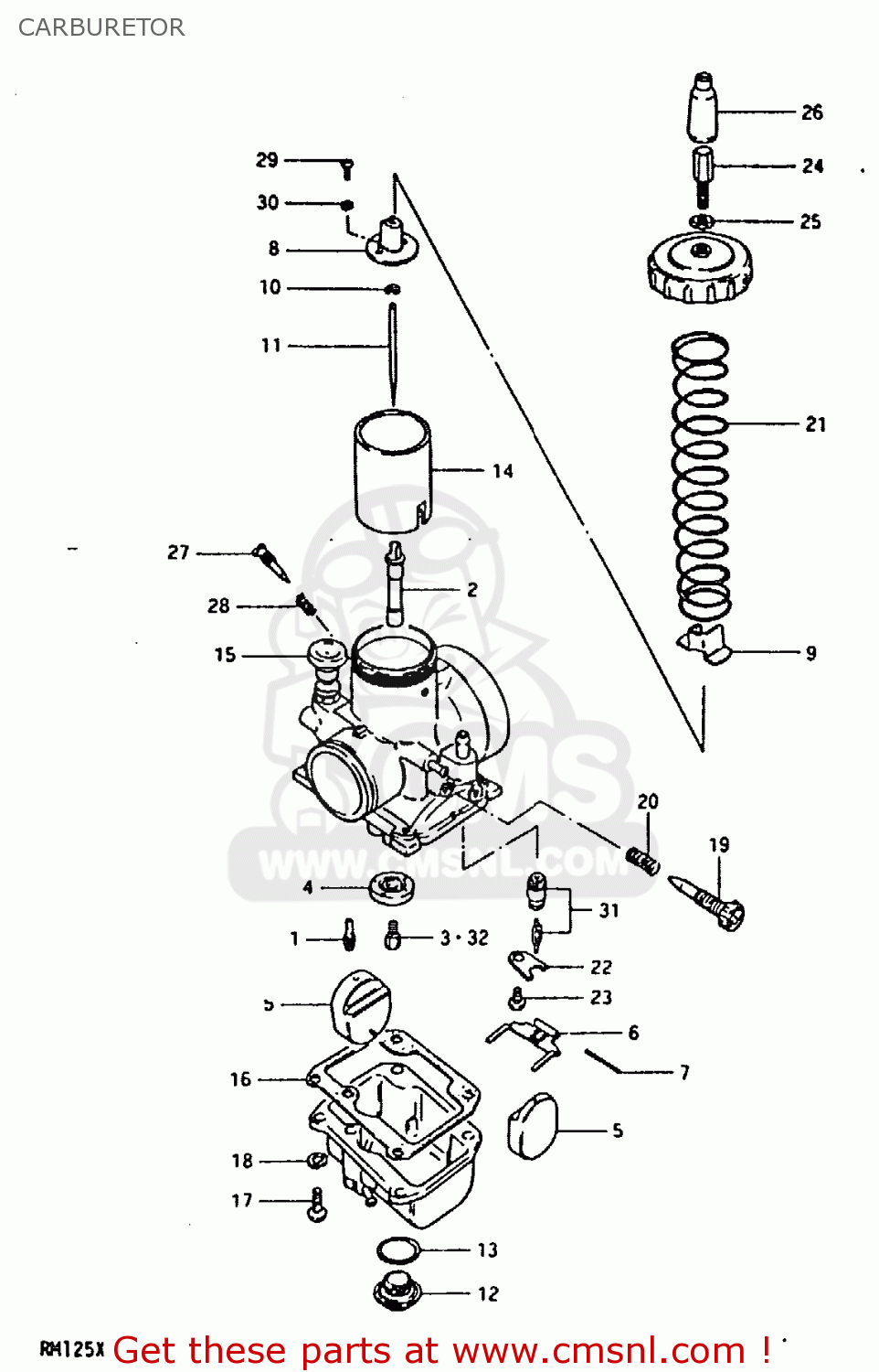 CARBURETOR RM125 1981 (X)