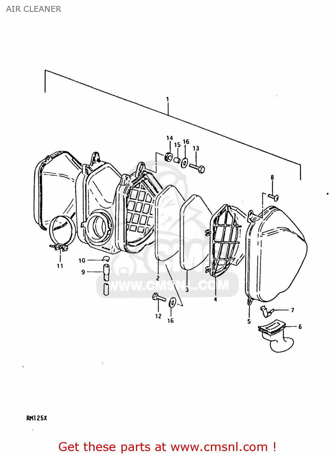 AIR CLEANER RM125 1981 (X)
