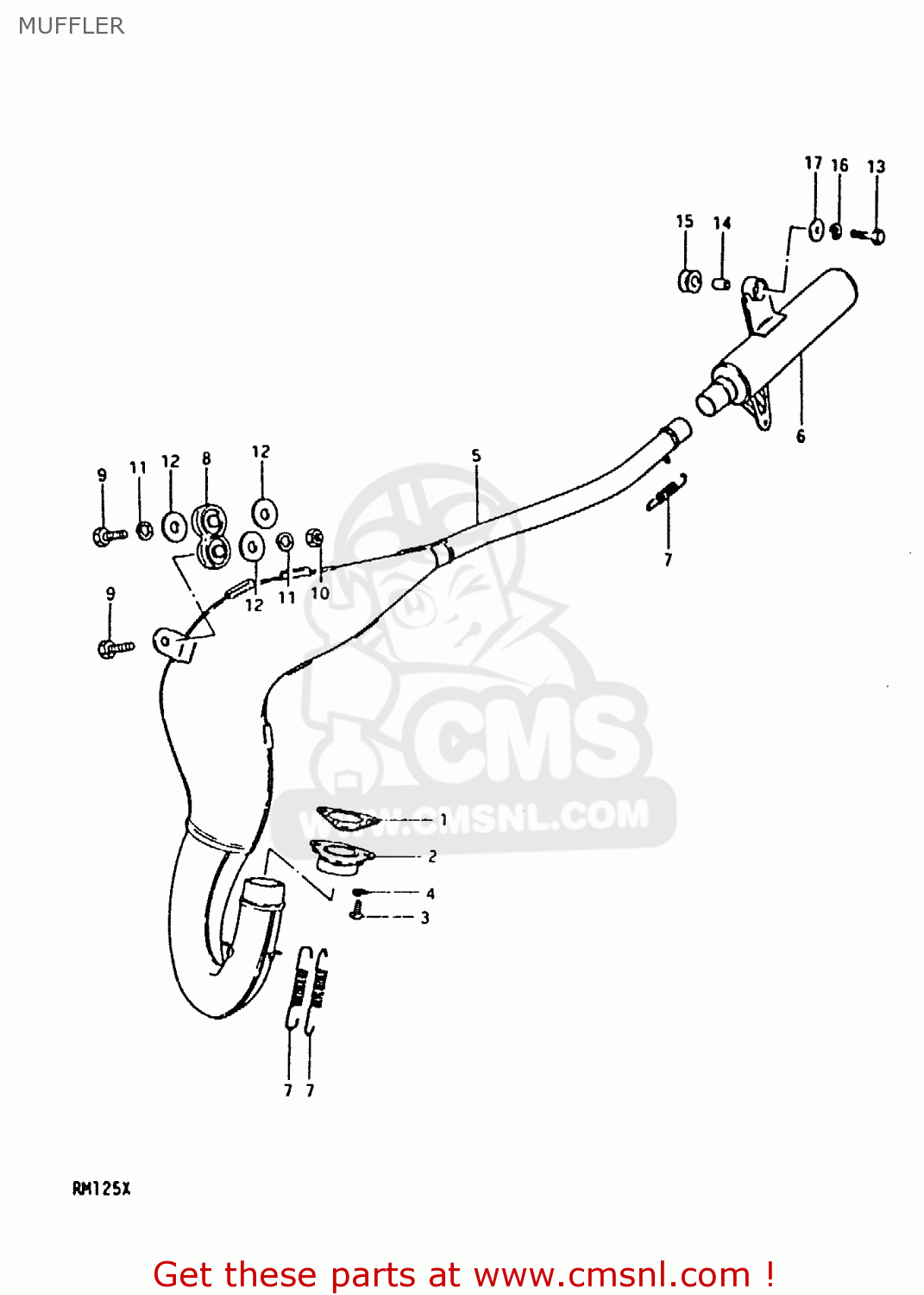 MUFFLER RM125 1981 (X)