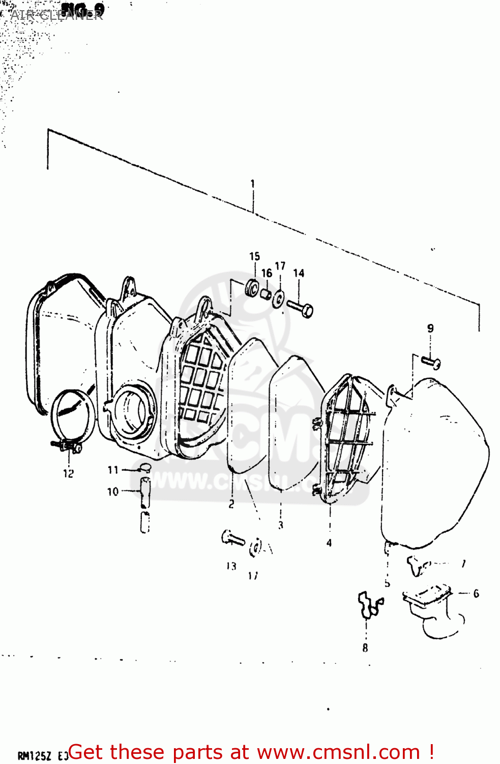 AIR CLEANER RM125 1982 (Z) USA (E03)