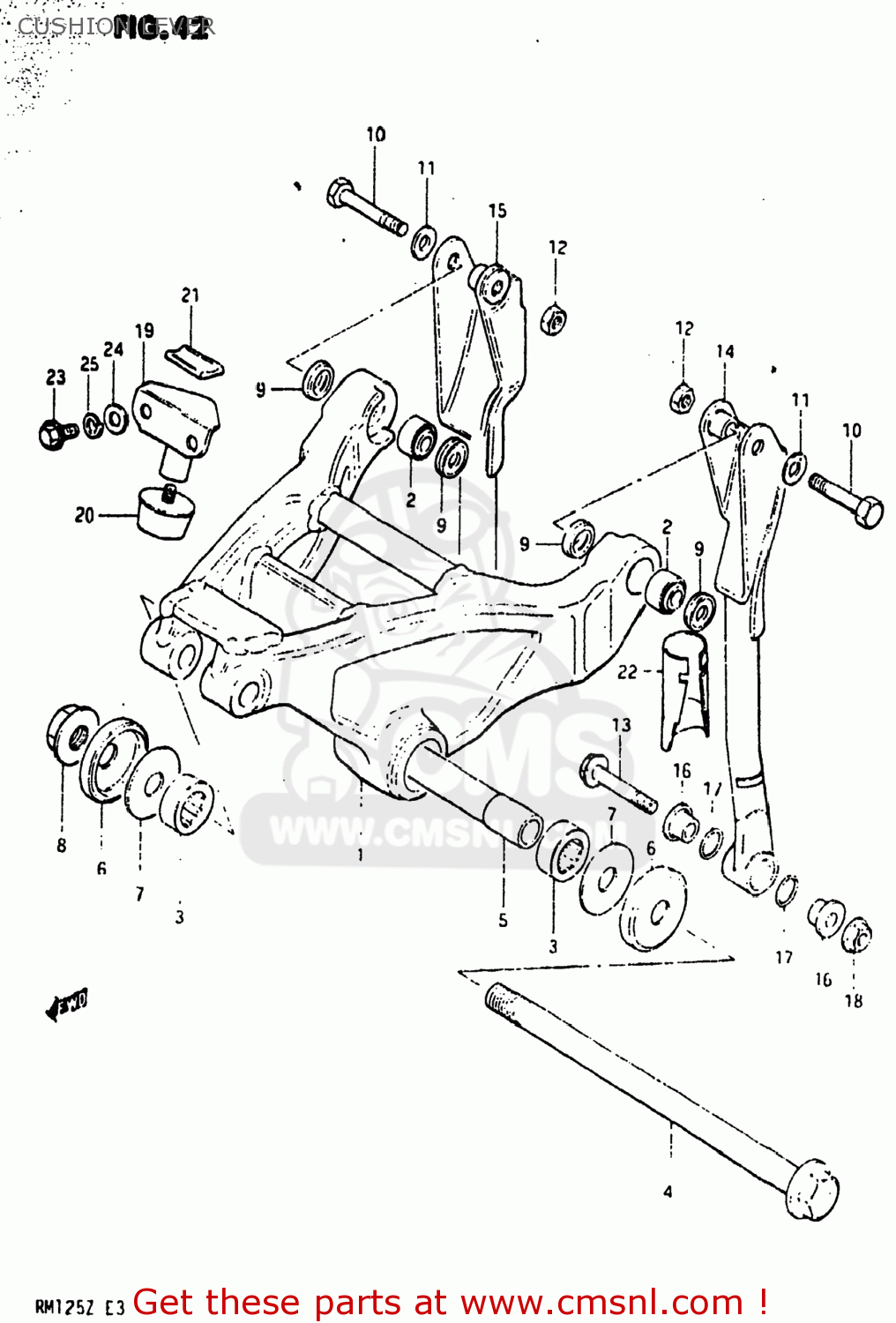 CUSHION LEVER RM125 1982 (Z) USA (E03)