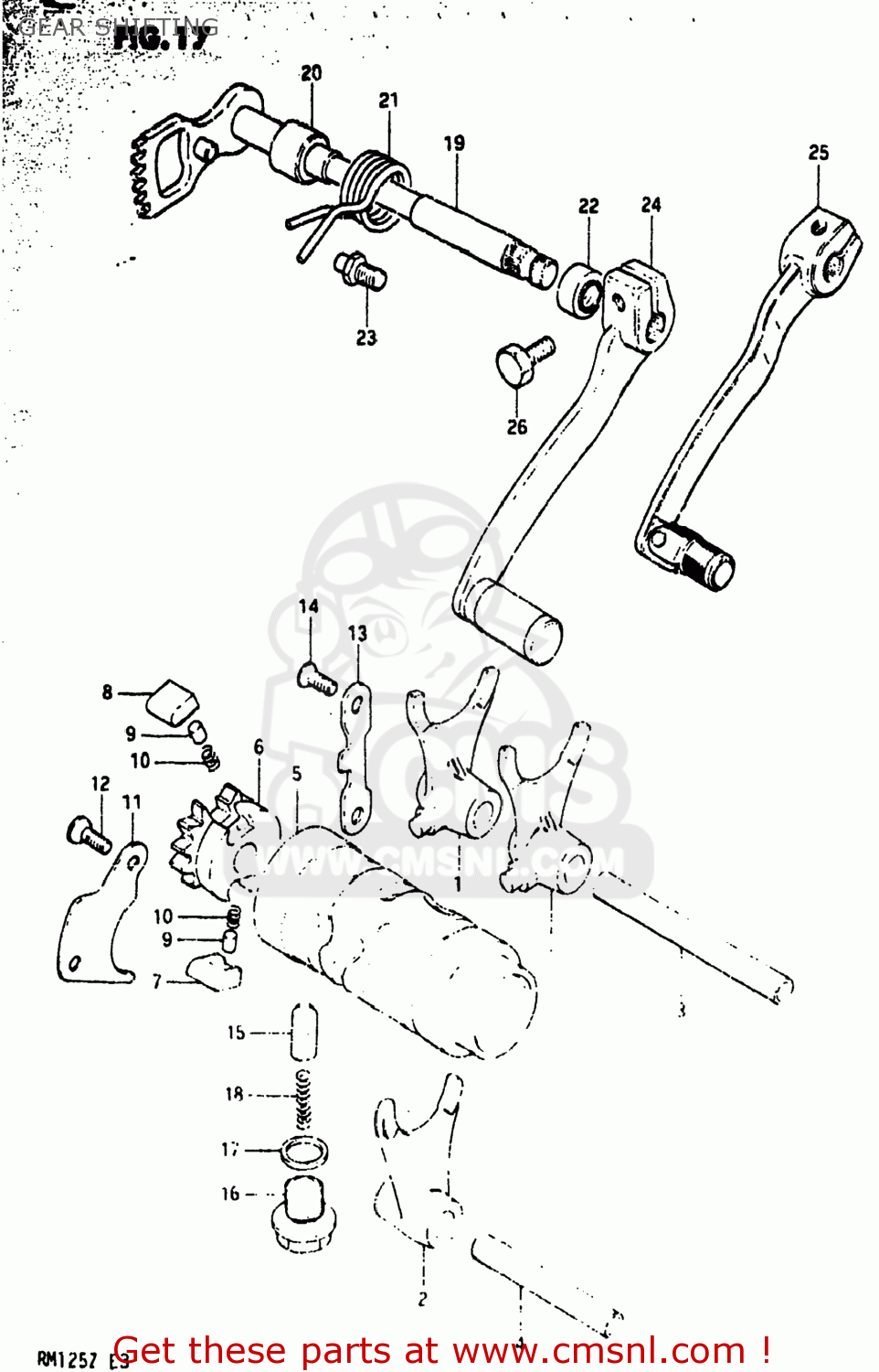 GEAR SHIFTING RM125 1982 (Z) USA (E03)