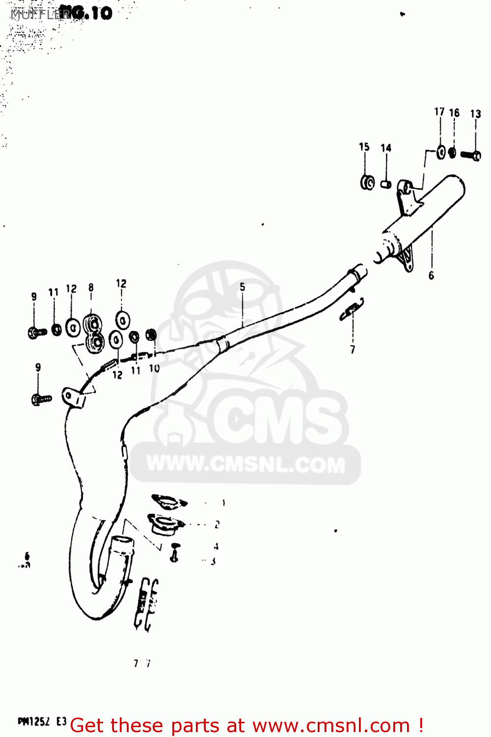 MUFFLER RM125 1982 (Z) USA (E03)