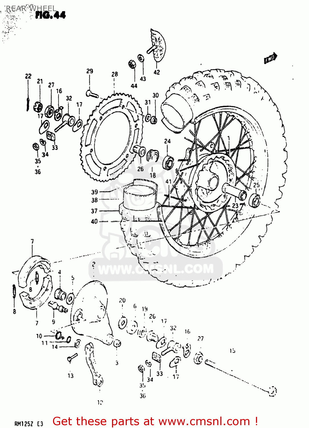 REAR WHEEL RM125 1982 (Z) USA (E03)