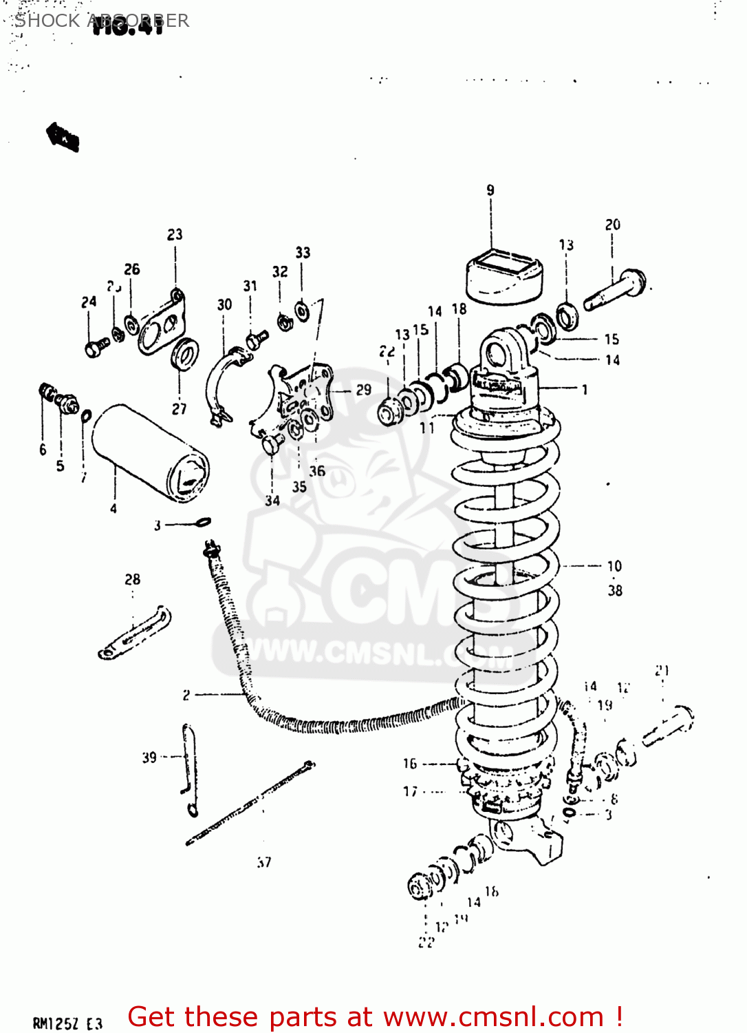 SHOCK ABSORBER RM125 1982 (Z) USA (E03)