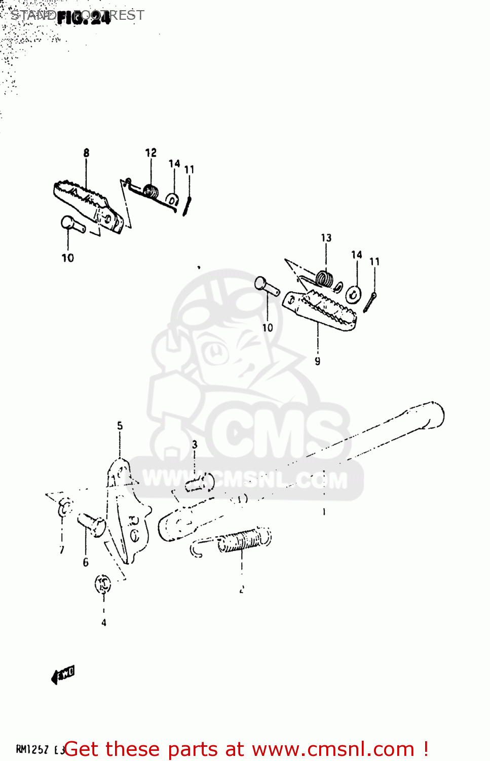 STAND - FOOTREST RM125 1982 (Z) USA (E03)