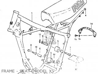 FRAME - SEAT (MODEL X) - RM125 1982 (Z) USA (E03)