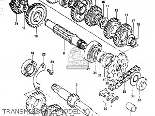 TRANSMISSION (MODEL X) - RM125 1982 (Z) USA (E03)