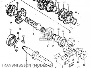TRANSMISSION (MODEL Z) - RM125 1982 (Z) USA (E03)